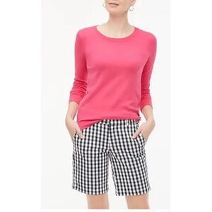 J.Crew Navy and White Gingham Bermuda Shorts